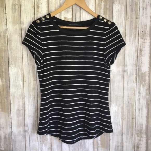 White House Black Market Tops - White House Black Market Striped Tee